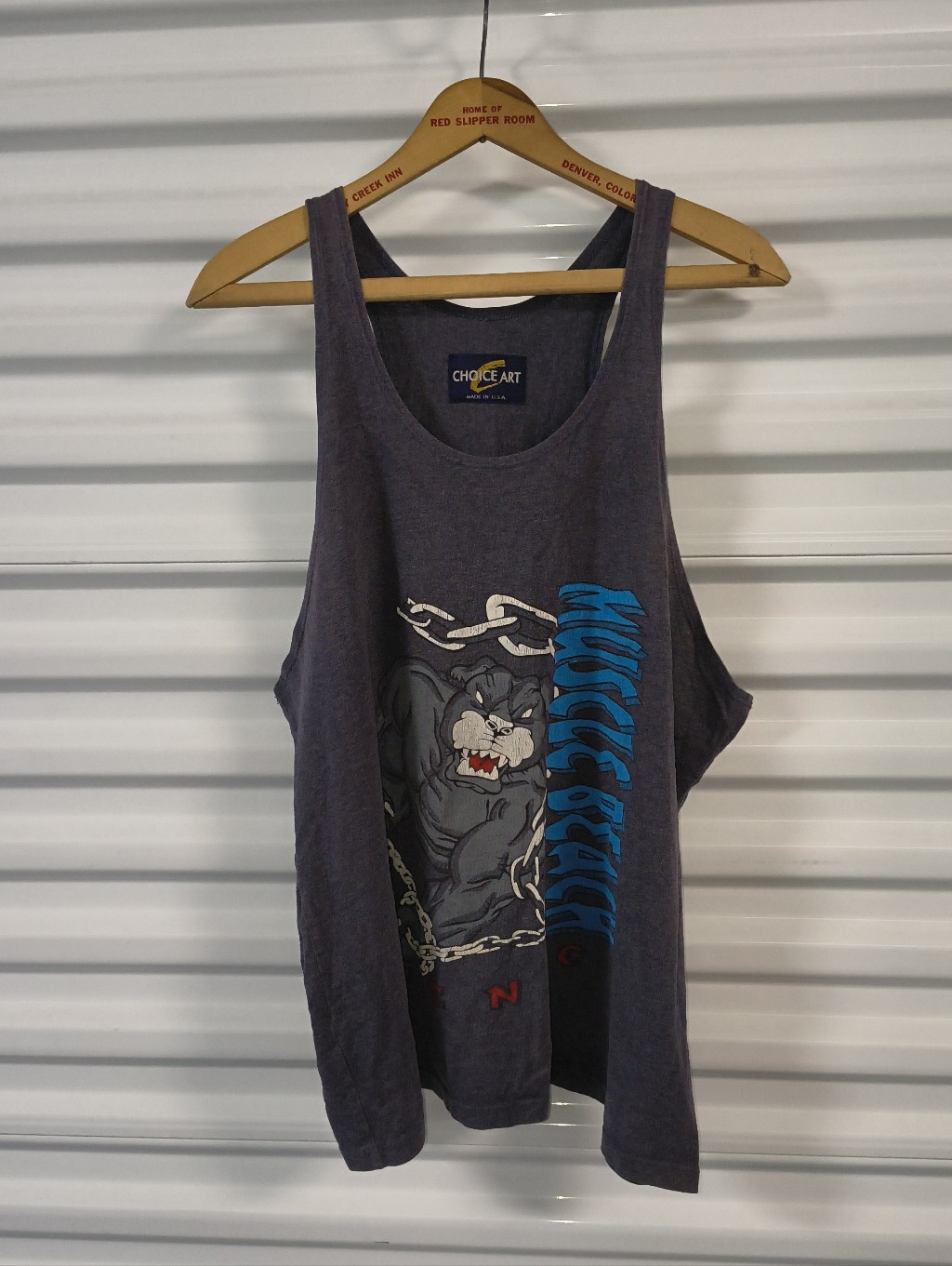 Vtg Muscle Beach Venice Gym Mens L Tank Top Made In Usa Rare Htf